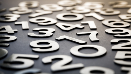 A bunch of numbers on a desk