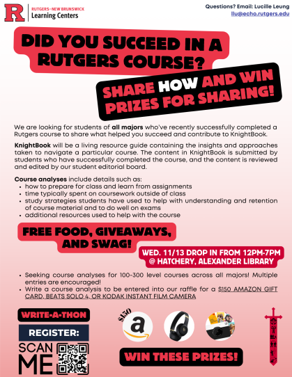 Write-A-Thon Flyer for November 13th