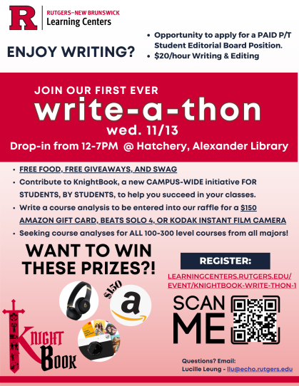 Write-A-Thon Flyer for November 13th